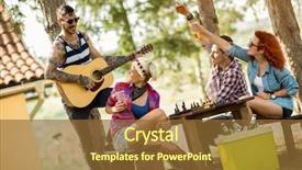  Presentation with free music - Audience pleasing slides consisting of chess free - music guitar and cold beer backdrop and a tawny brown colored foreground