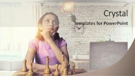  Presentation with mind - Audience pleasing PPT theme consisting of chess game for clever mind backdrop and a soft green colored foreground