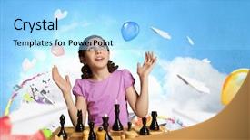  Presentation with winning - Slide deck featuring chess game for clever mind background and a arctic colored foreground