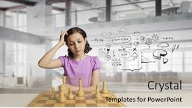  Presentation with mind - Slides enhanced with chess game for clever mind background and a coral colored foreground