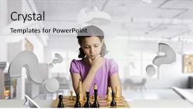  Presentation with mind - Presentation theme having chess game for clever mind mixed media background and a light gray colored foreground