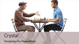  Presentation with chess - Cool new PPT layouts with chess isolated on white background backdrop and a light gray colored foreground