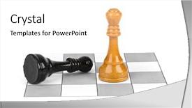  Presentation with kings - Presentation design having chess kings isolated on white background and a white colored foreground