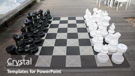  Presentation with play area - Amazing slides having chess-kit-giant-chess-game backdrop and a dark gray colored foreground