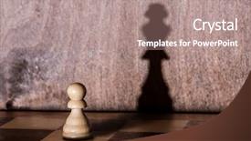  Presentation with queen chess - Audience pleasing presentation design consisting of chess pawn with queen shadow backdrop and a coral colored foreground