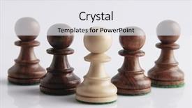  Presentation with chess - Presentation having chess pawns in a row background and a white colored foreground