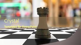  Presentation with chess - Slide set with chess piece against blurry background background and a coral colored foreground