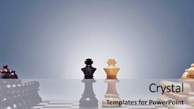  Presentation with kings - PPT theme with chess pieces - kings face to face background and a light gray colored foreground