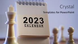 Presentation with chess pieces - Presentation consisting of chess-pieces-and-desk-calendar background and a light blue colored foreground