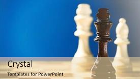  Presentation with blue chess - Presentation having chess pieces and game board background and a lemonade colored foreground