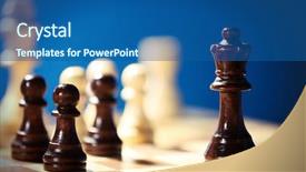 Presentation with blue chess - Amazing presentation theme having war soft - chess pieces and game board backdrop and a  colored foreground