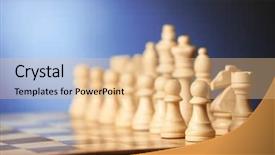  Presentation with board game - Colorful slide set enhanced with chess pieces and game board on blurred background backdrop and a lemonade colored foreground