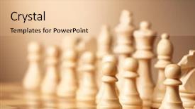  Presentation with board game - Colorful PPT theme enhanced with chess pieces and game board backdrop and a lemonade colored foreground