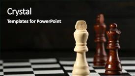  Presentation with board game - Audience pleasing theme consisting of chess pieces and game board on wooden background backdrop and a black colored foreground