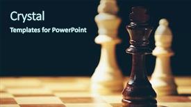  Presentation with board game - Cool new theme with chess pieces and game board backdrop and a navy blue colored foreground