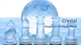  Presentation with chess board - Colorful presentation enhanced with chess pieces board and globe backdrop and a sky blue colored foreground