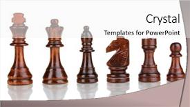  Presentation with chess pieces - Presentation theme with chess pieces isolated on white background and a white colored foreground