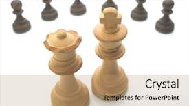  Presentation with chess pieces - Audience pleasing theme consisting of chess pieces isolated on white concept image for surrounded backdrop and a coral colored foreground