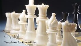  Presentation with chess pieces - PPT theme featuring chess-pieces-on-a-board background and a lemonade colored foreground