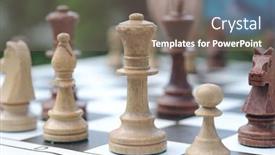  Presentation with chess pieces - Beautiful presentation theme featuring chess-pieces-on-a-table and a  colored foreground