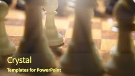  Presentation with board game - Amazing slide deck having chess pieces on chess board backdrop and a tawny brown colored foreground