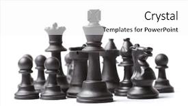  Presentation with chess pieces - Amazing theme having chess pieces on the board backdrop and a white colored foreground