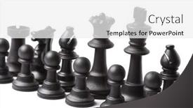  Presentation with chess board - Amazing slide set having chess pieces on the board backdrop and a white colored foreground