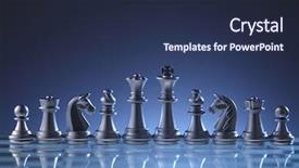  Presentation with chess board - Presentation consisting of chess pieces on the chess background and a navy blue colored foreground