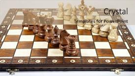  Presentation with queen chess - PPT theme enhanced with chess queen - two lines of chessmen background and a coral colored foreground