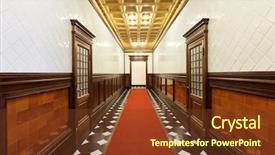  Presentation with interior - PPT theme consisting of chess real estate - interior long hallway background and a tawny brown colored foreground