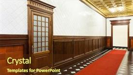  Presentation with interior - Slide set enhanced with chess real estate - interior long hallway background and a tawny brown colored foreground