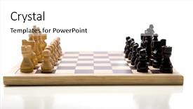  Presentation with set of sauces in white - Slide deck featuring chess set on a white background and a  colored foreground