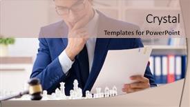  Presentation with court cases - Presentation theme consisting of chess to train his court background and a coral colored foreground