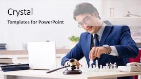  Presentation with lawyer - Theme consisting of chess to train his court background and a sky blue colored foreground