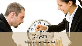  Presentation with chess - Cool new PPT theme with chess with clock on background backdrop and a coral colored foreground