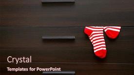  Presentation with socks - PPT theme with chest and striped socks background and a wine colored foreground