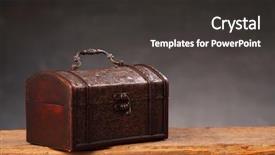  Presentation with treasure chest - Beautiful theme featuring chest box on top backdrop and a dark gray colored foreground