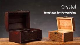  Presentation with treasure chest - Audience pleasing PPT layouts consisting of chest box on top backdrop and a dark gray colored foreground