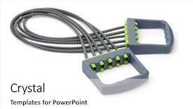  Presentation with chest - Colorful PPT theme enhanced with chest expander isolated on white backdrop and a  colored foreground