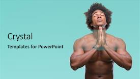  Presentation with praying hands - Cool new presentation with chest god - afro american shirtless man showing backdrop and a arctic colored foreground