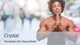  Presentation with praying hands - Beautiful presentation theme featuring chest god - afro american shirtless man showing backdrop and a  colored foreground