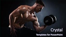  Presentation with brutal strong bodybuilder athletic fitness - Slide deck with chest heaviness - athletic shirtless young male fitness background and a wine colored foreground