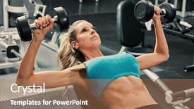  Presentation with workout - PPT theme with chest heaviness - gym workout background and a coral colored foreground