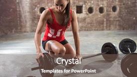  Presentation with heavy weight fight - Audience pleasing presentation consisting of chest heaviness - young fitness woman preparing backdrop and a violet colored foreground