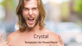  Presentation with long hair man - Cool new slide set with chest heaviness - young handsome shirtless man backdrop and a lemonade colored foreground