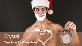  Presentation with shaving - Amazing PPT layouts having chest holding alarm clock backdrop and a  colored foreground