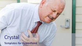  Presentation with angina - Slide deck consisting of chest pain - middle-aged man doubled background and a lemonade colored foreground