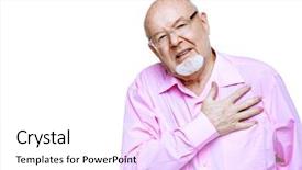  Presentation with care elderly - Audience pleasing presentation theme consisting of chest pain - old man keeps a hand backdrop and a white colored foreground