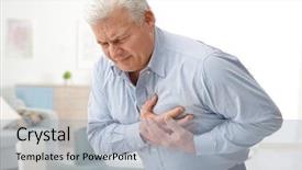  Presentation with office - Presentation theme having chest pain suffering from heart background and a light blue colored foreground