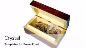  Presentation with box bridge - Amazing PPT layouts having chest piece - jewelry box on white background backdrop and a white colored foreground